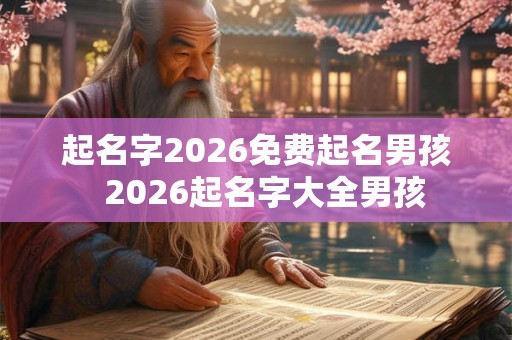 起名字2026免费起名男孩  2026起名字大全男孩