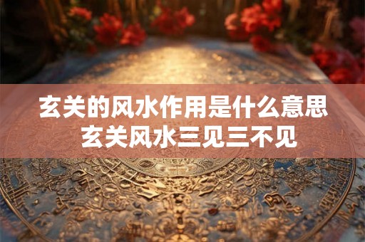玄关的风水作用是什么意思  玄关风水三见三不见