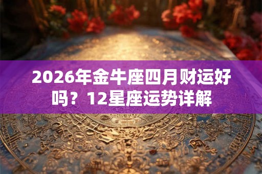 2026年金牛座四月财运好吗？12星座运势详解