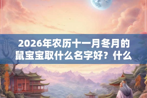 2026年农历十一月冬月的鼠宝宝取什么名字好？什么名字好听又吉利？