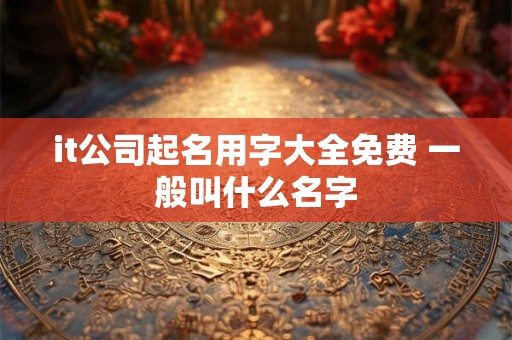 it公司起名用字大全免费 一般叫什么名字