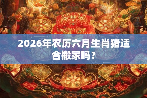 2026年农历六月生肖猪适合搬家吗？