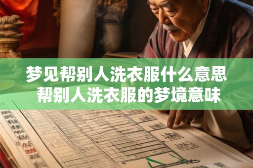 梦见帮别人洗衣服什么意思 帮别人洗衣服的梦境意味 梦见帮别人洗衣服什么意思 帮别人洗衣服的梦境意味