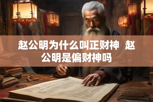 赵公明为什么叫正财神  赵公明是偏财神吗