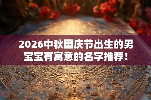 2026中秋国庆节出生的男宝宝有寓意的名字推荐！