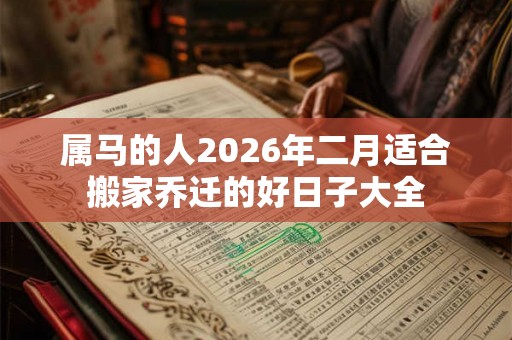 属马的人2026年二月适合搬家乔迁的好日子大全