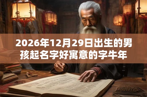 2026年12月29日出生的男孩起名字好寓意的字牛年 2026年12月29日出生的男孩起名字好寓意的字牛年