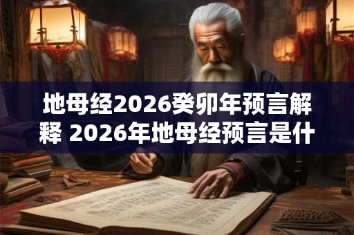 地母经2026癸卯年预言解释 2026年地母经预言是什么