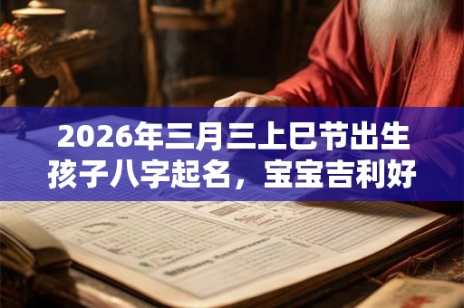 2026年三月三上巳节出生孩子八字起名，宝宝吉利好名字推荐