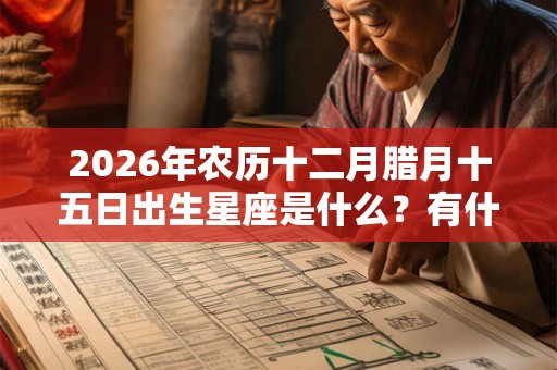 2026年农历十二月腊月十五日出生星座是什么？有什么缺点？