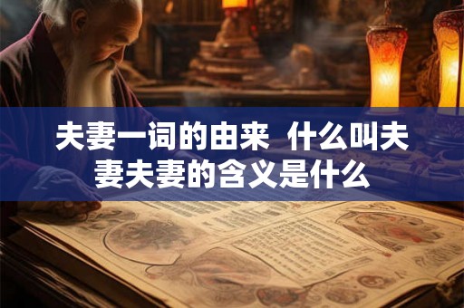 夫妻一词的由来 什么叫夫妻夫妻的含义是什么 夫妻一词的由来 什么叫夫妻夫妻的含义是什么