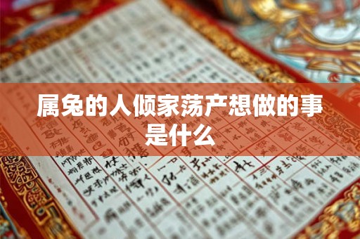 属兔的人倾家荡产想做的事是什么