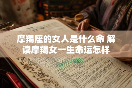 摩羯座的女人是什么命 解读摩羯女一生命运怎样