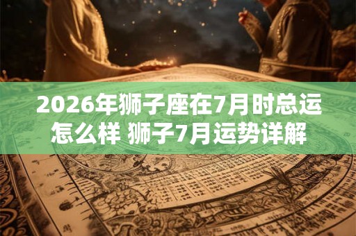2026年狮子座在7月时总运怎么样 狮子7月运势详解