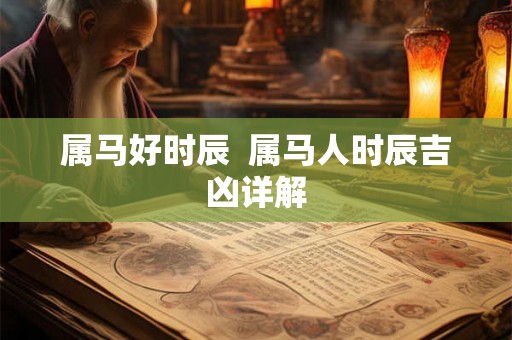属马好时辰 属马人时辰吉凶详解 属马好时辰 属马人时辰吉凶详解