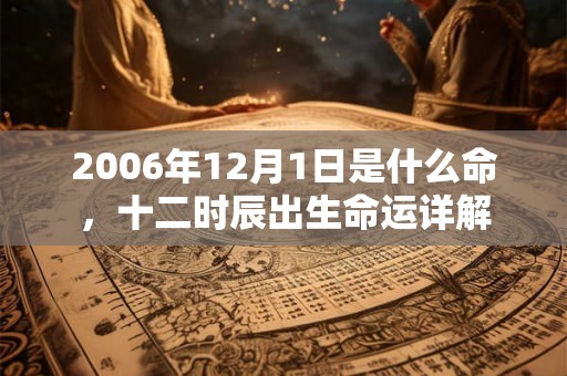 2006年12月1日是什么命，十二时辰出生命运详解
