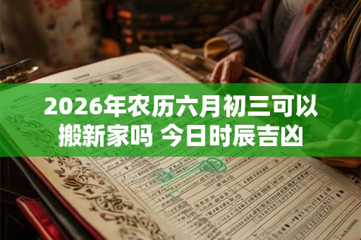 2026年农历六月初三可以搬新家吗 今日时辰吉凶