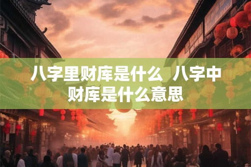 八字里财库是什么 八字中财库是什么意思 八字里财库是什么 八字中财库是什么意思