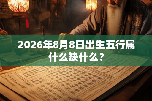 2026年8月8日出生五行属什么缺什么？