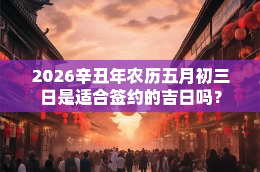 2026辛丑年农历五月初三日是适合签约的吉日吗？