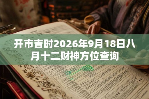 开市吉时2026年9月18日八月十二财神方位查询