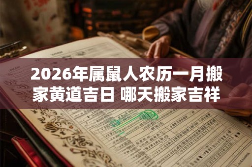 2026年属鼠人农历一月搬家黄道吉日 哪天搬家吉祥 2026年属鼠人农历一月搬家黄道吉日 哪天搬家吉祥