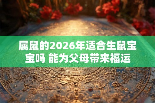 属鼠的2026年适合生鼠宝宝吗 能为父母带来福运 属鼠的2026年适合生鼠宝宝吗 能为父母带来福运
