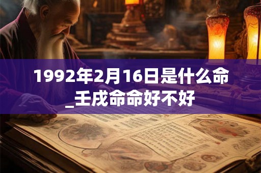 1992年2月16日是什么命_壬戌命命好不好