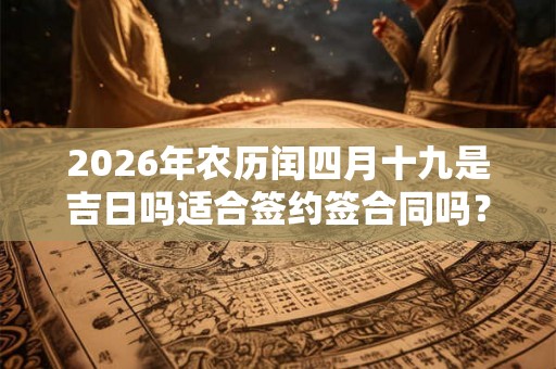 2026年农历闰四月十九是吉日吗适合签约签合同吗？