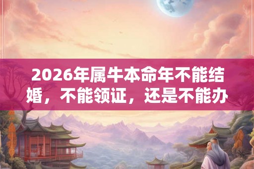 2026年属牛本命年不能结婚，不能领证，还是不能办婚礼？