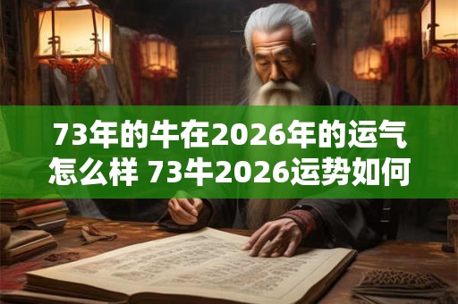 73年的牛在2026年的运气怎么样 73牛2026运势如何