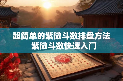 超简单的紫微斗数排盘方法  紫微斗数快速入门