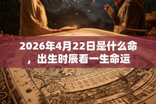 2026年4月22日是什么命，出生时辰看一生命运