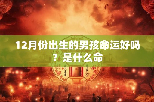 12月份出生的男孩命运好吗？是什么命