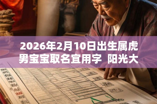 2026年2月10日出生属虎男宝宝取名宜用字  阳光大气的男孩名字