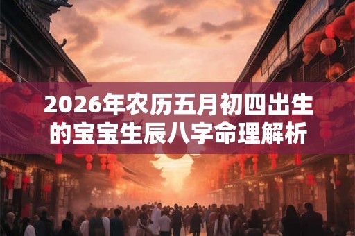 2026年农历五月初四出生的宝宝生辰八字命理解析