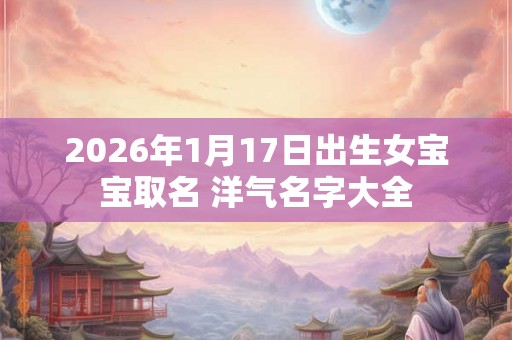 2026年1月17日出生女宝宝取名 洋气名字大全