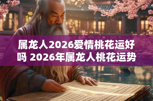 属龙人2026爱情桃花运好吗 2026年属龙人桃花运势