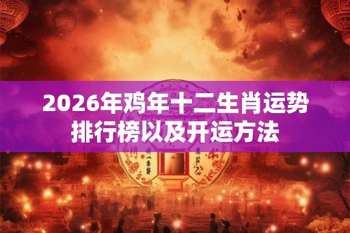 2026年鸡年十二生肖运势排行榜以及开运方法