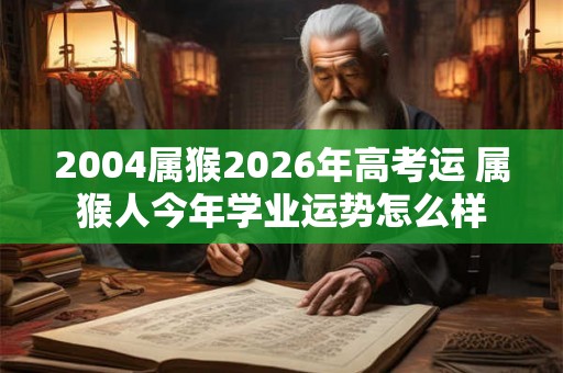 2004属猴2026年高考运 属猴人今年学业运势怎么样
