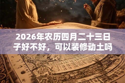 2026年农历四月二十三日子好不好，可以装修动土吗？