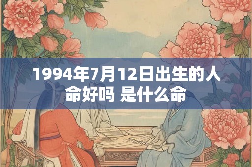 1994年7月12日出生的人命好吗 是什么命