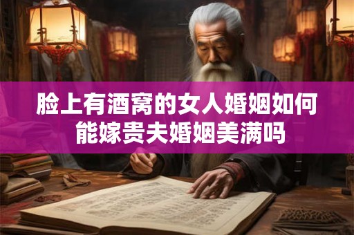 脸上有酒窝的女人婚姻如何 能嫁贵夫婚姻美满吗
