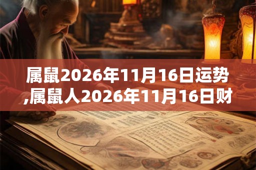 属鼠2026年11月16日运势,属鼠人2026年11月16日财运,生肖鼠2026年11月16日运势