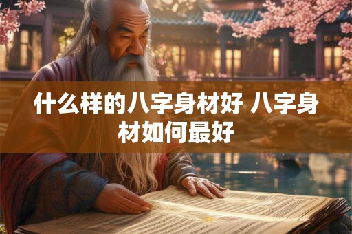 什么样的八字身材好 八字身材如何最好