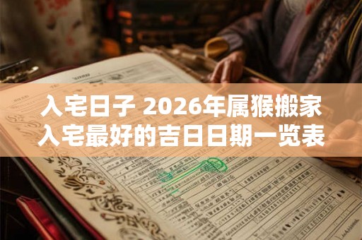 入宅日子 2026年属猴搬家入宅最好的吉日日期一览表