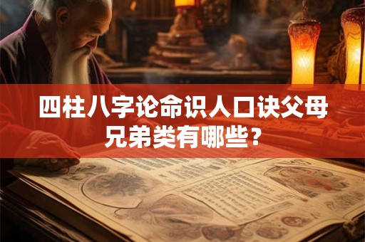 四柱八字论命识人口诀父母兄弟类有哪些？