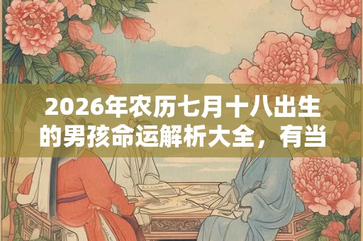 2026年农历七月十八出生的男孩命运解析大全，有当官命吗？