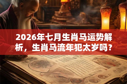 2026年七月生肖马运势解析，生肖马流年犯太岁吗？