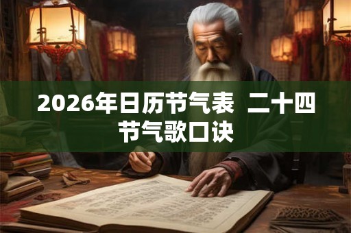 2026年日历节气表  二十四节气歌口诀